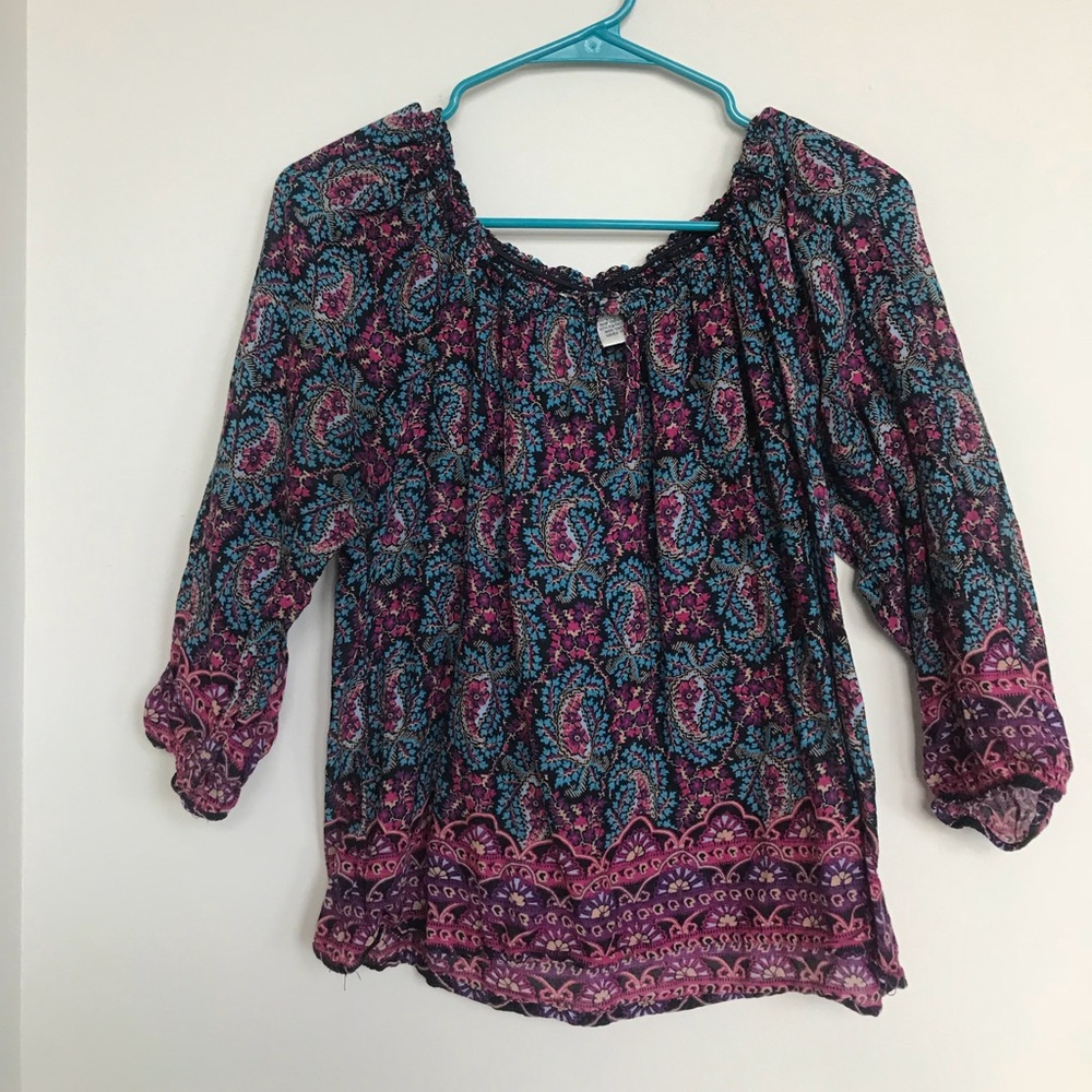 Mimi-Chica floral and paisley shirt